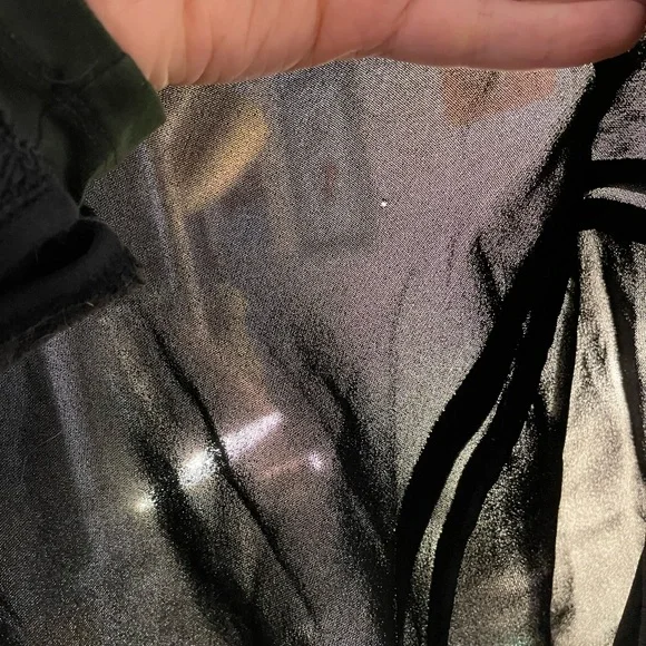 Vintage 1940s black rayon peplum jacket blazer with intricate sheer cutout - Picture 7 of 8